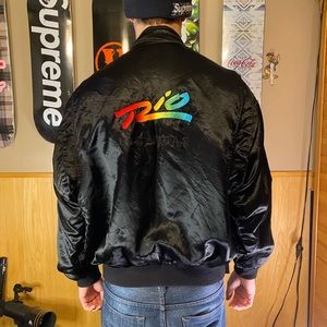 Rio Las Vegas satin zip up jacket large